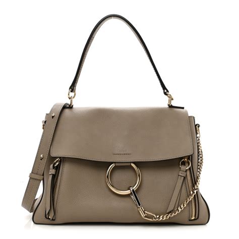 chloe faye medium motty grey|CHLOE Calfskin Medium Faye Day Shoulder Bag Motty Grey .